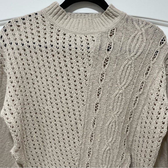 FREE PEOPLE Washed Muslin Tunic pullover sweater Size XS tan/cream high slit - Picture 7 of 13